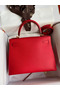 Hermes Kelly Sellier 28 Handmade Bag In Red Epsom Calfskin  Replica