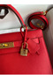 Hermes Kelly Sellier 28 Handmade Bag In Red Epsom Calfskin  Replica