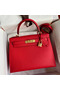 Hermes Kelly Sellier 28 Handmade Bag In Red Epsom Calfskin  Replica