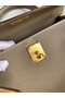 Hermes Kelly Sellier 28 Handmade Bag In Taupe Epsom Calfskin  Replica