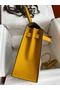 Hermes Kelly Sellier 32 Bicolor Bag in Trench and Yellow Epsom Calfskin  Replica