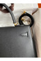 Hermes Kelly Sellier 32 Handmade Bag In Black Epsom Calfskin  Replica
