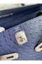 Hermes Kelly Sellier 32 Handmade Bag In Blue Iris Ostrich Leather  Replica