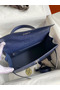 Hermes Kelly Sellier 32 Handmade Bag In Blue Iris Ostrich Leather  Replica