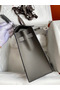Hermes Kelly Sellier 32 Handmade Bag In Etain Epsom Calfskin  Replica