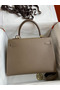 Hermes Kelly Sellier 32 Handmade Bag In Taupe Epsom Calfskin  Replica