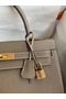 Hermes Kelly Sellier 32 Handmade Bag In Taupe Epsom Calfskin  Replica