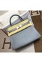 Hermes Kelly Shoulder Bag Original TOGO Leather KY3255 light blue  Replica