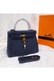Hermes Kelly Shoulder Bag Original TOGO Leather KY3255 royal blue  Replica