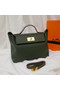 Hermes Kelly togo Leather Tote Bag H2424 Blackish green  Replica