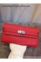 Hermes Kelly Wallet Epsom Leather H009 Red  Replica