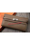 Hermes Kelly Wallet Togo Leather Bi-Fold Purse HA708W Gray  Replica