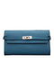 Hermes Kelly Wallet Togo Leather Bi-Fold Purse HA708W Light Blue  Replica