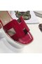 Hermes lady leather Slipper HO808HMJ red Replica