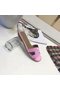 Hermes lady leather Slipper HO808HMJ rose Replica