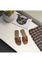 Hermes lady leather Slipper HO809HMJ brown Replica
