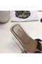 Hermes lady leather Slipper HO809HMJ silver Replica