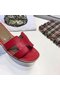 Hermes lady leather Slipper HO811HMJ red Replica