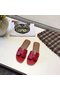 Hermes lady leather Slipper HO811HMJ red Replica