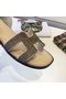 Hermes lady leather Slipper HO812HMJ gold Replica