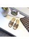 Hermes lady leather Slipper HO812HMJ gold Replica