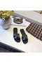 Hermes lady leather Slipper HO812HMJ Silver grey Replica
