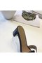 Hermes lady leather Slipper HO814HMJ Heel 5CM black Replica