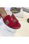 Hermes lady leather Slipper HO814HMJ Heel 5CM red Replica