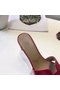 Hermes lady leather Slipper HO814HMJ Heel 5CM red Replica