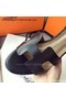 Hermes Leather 70mm Sandal H0741 Black  Replica