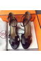 Hermes Leather 70mm Sandal H0741 Black  Replica