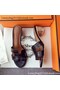 Hermes Leather Slipper HO742 Black  Replica