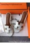 Hermes Leather Slipper HO742 White  Replica