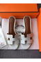 Hermes Leather Slipper HO742 White  Replica