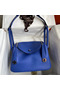 Hermes Lindy 26 Handmade Bag In Blue Electric Clemence Leather  Replica