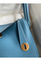 Hermes Lindy 26 Handmade Bag In Blue Jean Clemence Leather  Replica