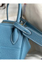 Hermes Lindy 26 Handmade Bag In Blue Jean Clemence Leather  Replica