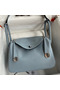 Hermes Lindy 26 Handmade Bag In Blue Lin Evercolor Leather  Replica