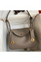Hermes Lindy 26 Handmade Bag In Gris Asphalt Clemence Leather  Replica