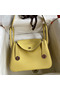 Hermes Lindy 26 Handmade Bag In Jaune Poussin Clemence Leather  Replica
