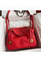 Hermes Lindy 26 Handmade Bag In Red Clemence Leather  Replica