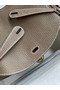 Hermes Lindy 26 Handmade Bag In Taupe Clemence Leather  Replica