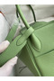 Hermes Lindy 26 Handmade Bag In Vert Cypres Clemence Leather  Replica