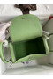 Hermes Lindy 26 Handmade Bag In Vert Cypres Clemence Leather  Replica