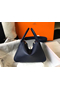 Hermes Lindy 26cm Bag In Navy Blue Clemence Leather GHW  Replica