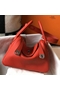 Hermes Lindy 26cm Bag In Red Clemence Leather PHW  Replica