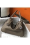Hermes Lindy 26cm Bag In Taupe Grey Clemence Leather  Replica