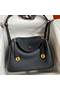 Hermes Lindy 30 Handmade Bag In Black Clemence Leather  Replica