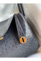 Hermes Lindy 30 Handmade Bag In Black Ostrich Leather  Replica