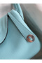 Hermes Lindy 30 Handmade Bag In Blue Atoll Clemence Leather  Replica